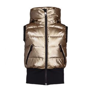 Goldberg Shine Bodywarmer Vest Gold Tan Black NWT US 6